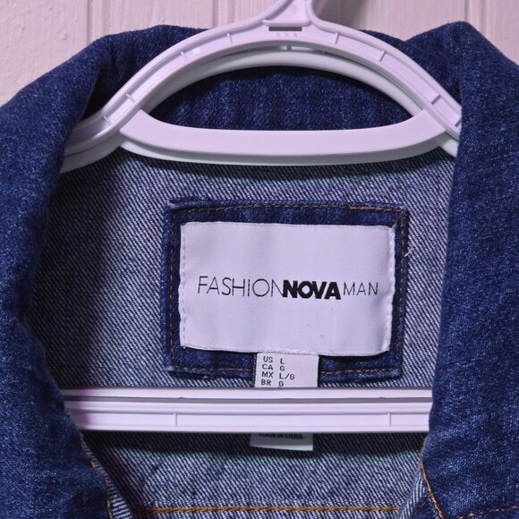 Fashion Nova Mens Trucker Jean Jacket Large - Picture 2 of 2